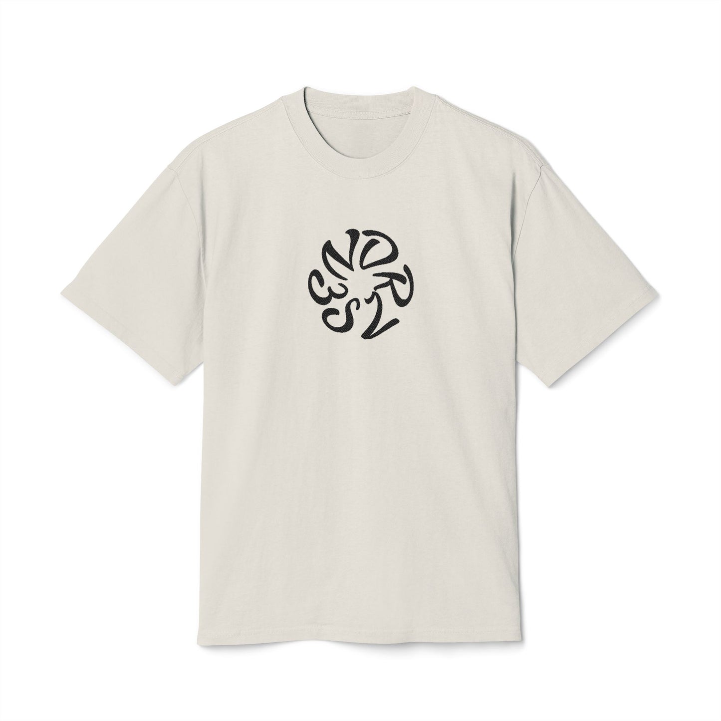 T-Shirt — Minimal Black Swirl Graphic Tee (Abstract Center Chest)