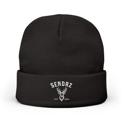 Copy of Embroidered Deer Logo Knit Beanie — 'SENDRZ' Cuffed Winter Hat