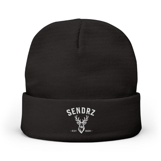 Copy of Embroidered Deer Logo Knit Beanie — 'SENDRZ' Cuffed Winter Hat