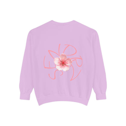 Senorz Floral Sweatshirt — White Cherry Blossom Graphic Crewneck