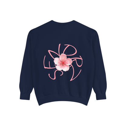 Senorz Floral Sweatshirt — White Cherry Blossom Graphic Crewneck