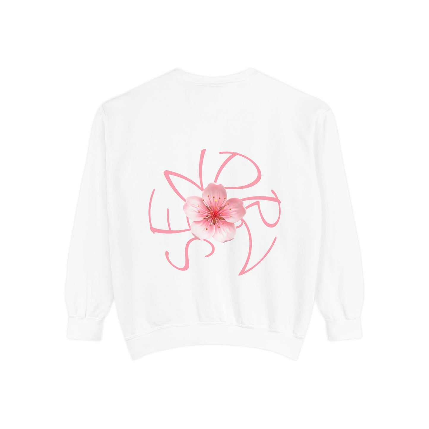 Senorz Floral Sweatshirt — White Cherry Blossom Graphic Crewneck