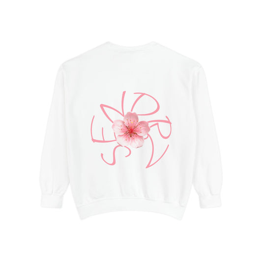 Senorz Floral Sweatshirt — White Cherry Blossom Graphic Crewneck