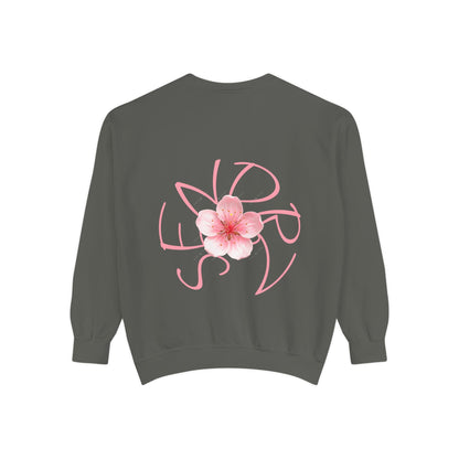 Senorz Floral Sweatshirt — White Cherry Blossom Graphic Crewneck
