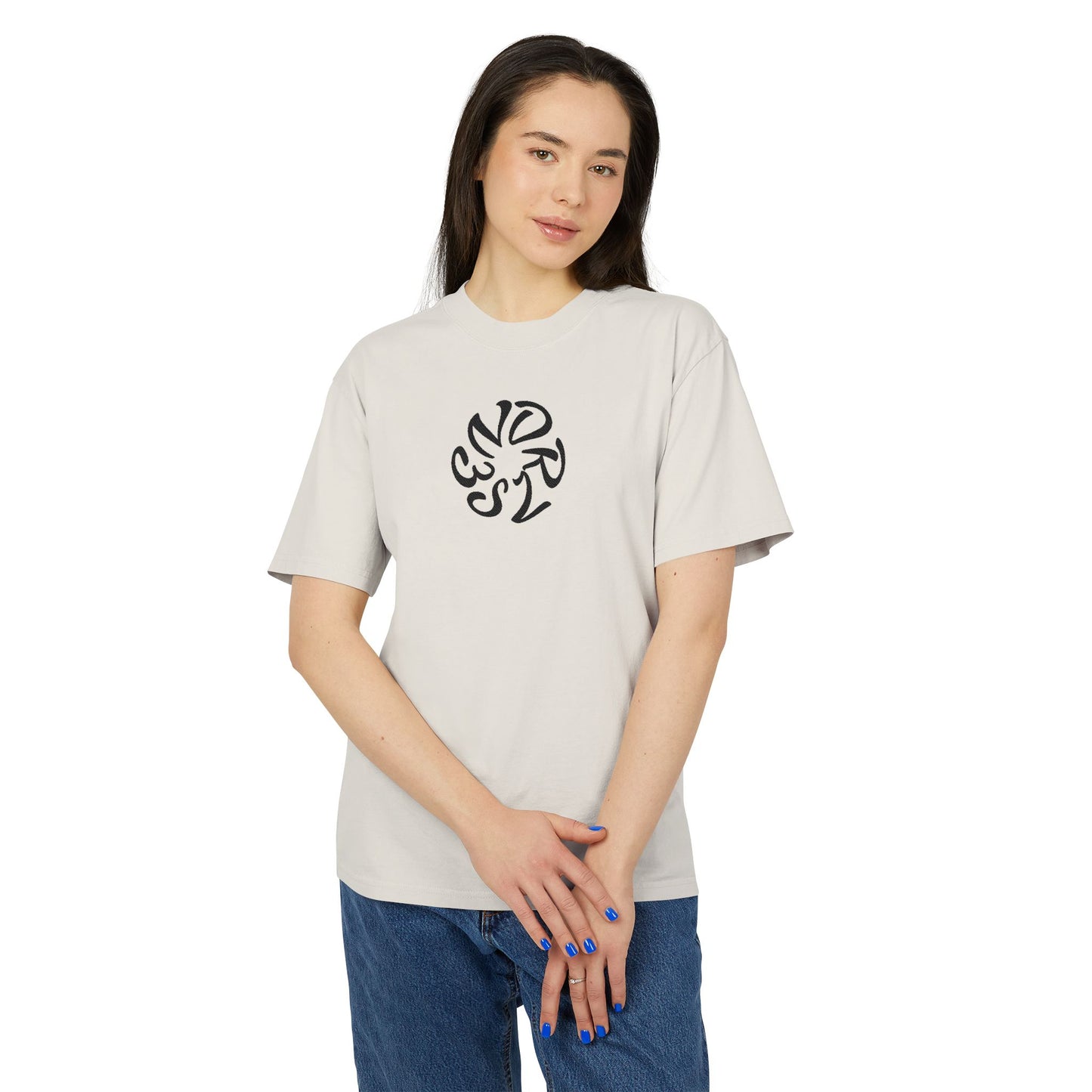 T-Shirt — Minimal Black Swirl Graphic Tee (Abstract Center Chest)