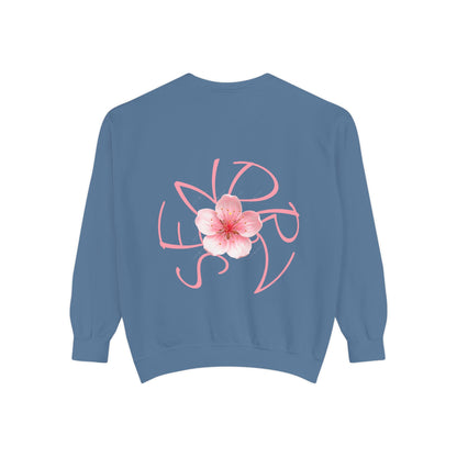Senorz Floral Sweatshirt — White Cherry Blossom Graphic Crewneck