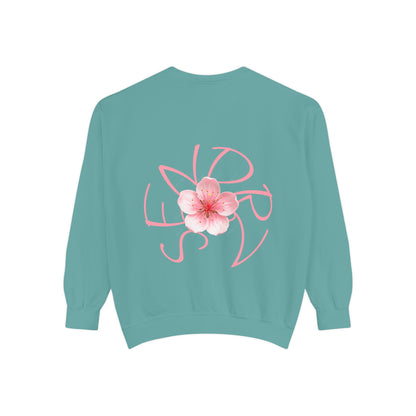 Senorz Floral Sweatshirt — White Cherry Blossom Graphic Crewneck