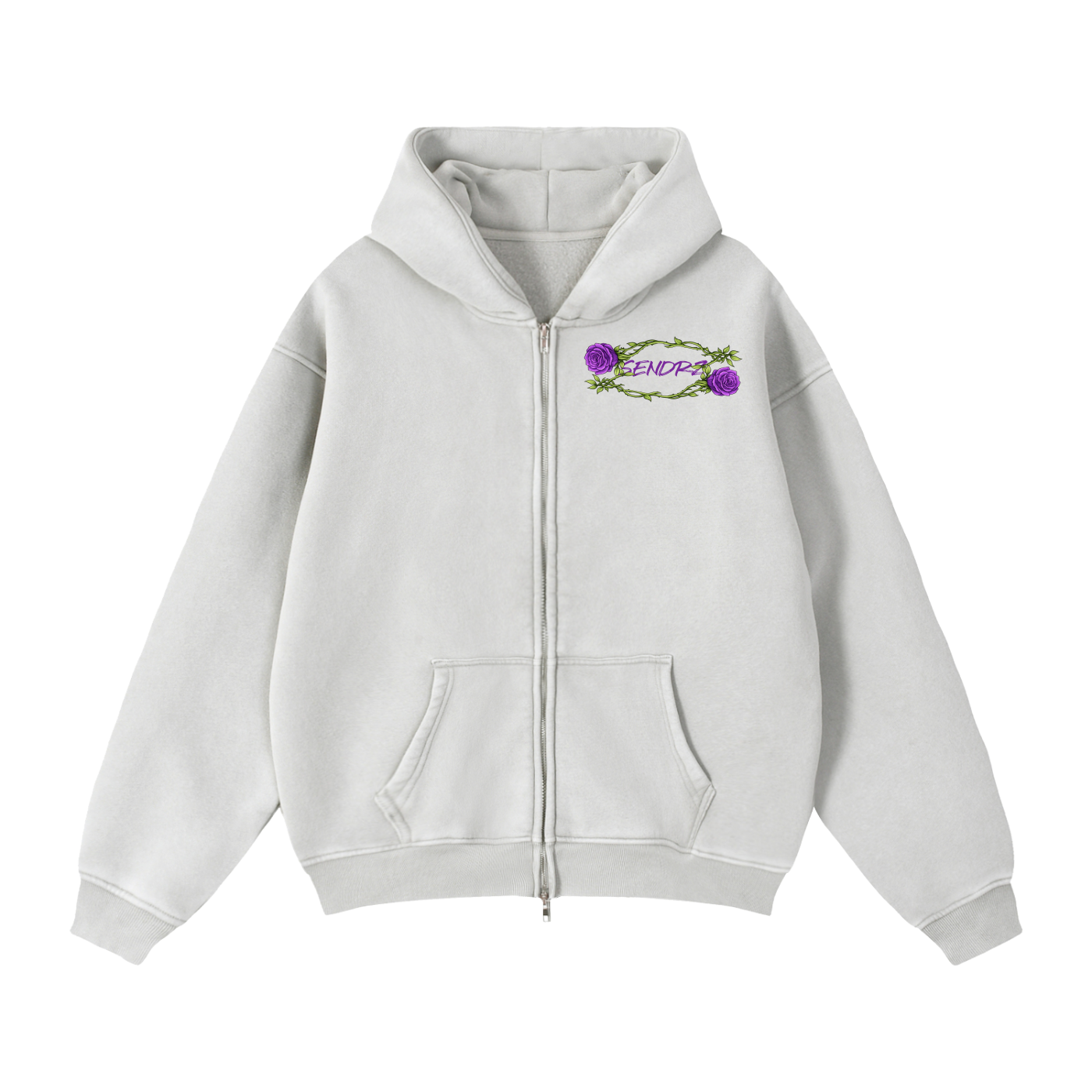 Zip-Through Boxy Fleece Hoodie