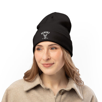 Copy of Embroidered Deer Logo Knit Beanie — 'SENDRZ' Cuffed Winter Hat