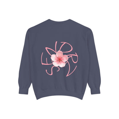 Senorz Floral Sweatshirt — White Cherry Blossom Graphic Crewneck