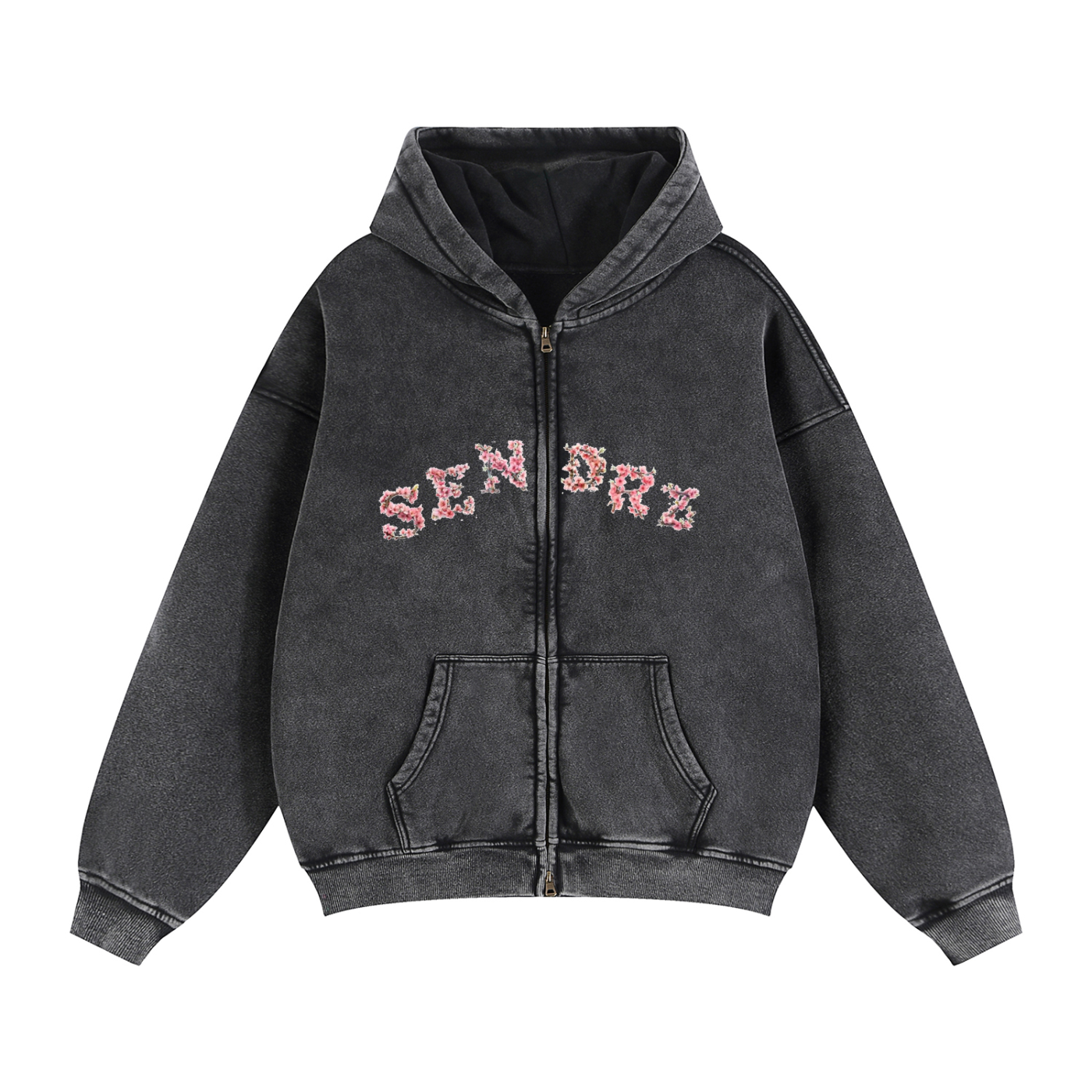 Zip-Through Boxy Fleece Hoodie