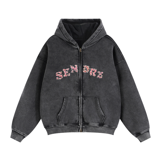 Zip-Through Boxy Fleece Hoodie
