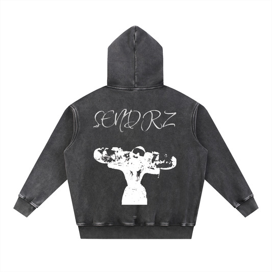 Snow Wash Fleece Oversize Hoodie