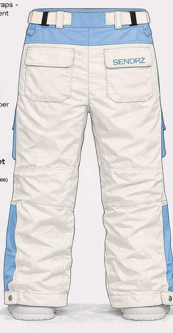 Baby blue/Off white Cargo Snow Pants (Coming Soon)