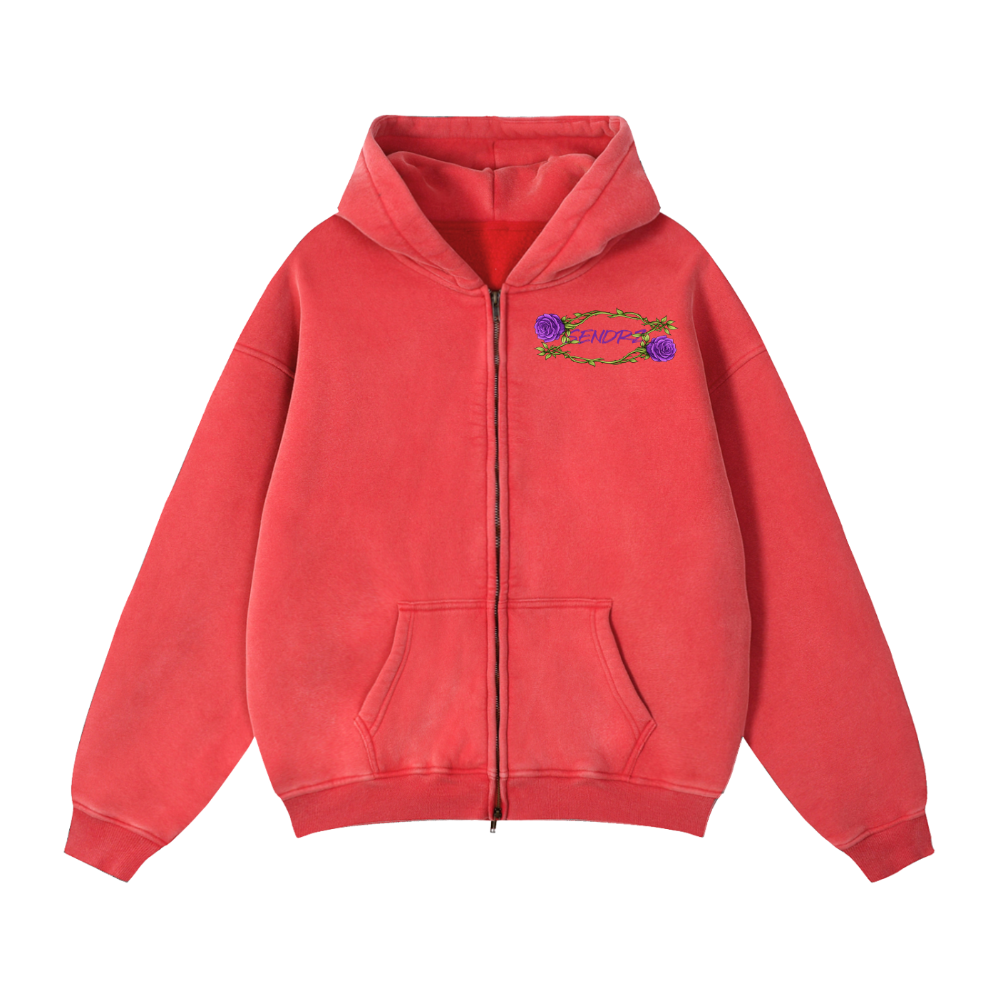 Zip-Through Boxy Fleece Hoodie