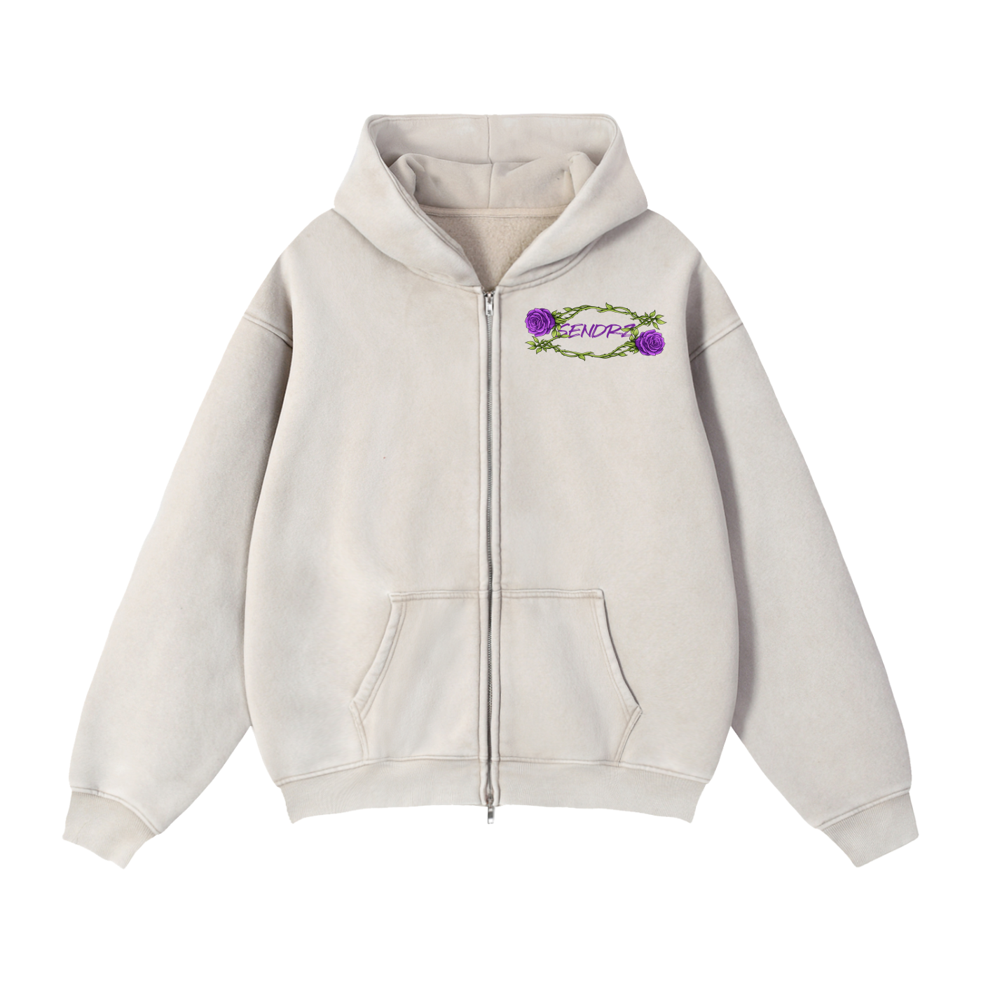 Zip-Through Boxy Fleece Hoodie
