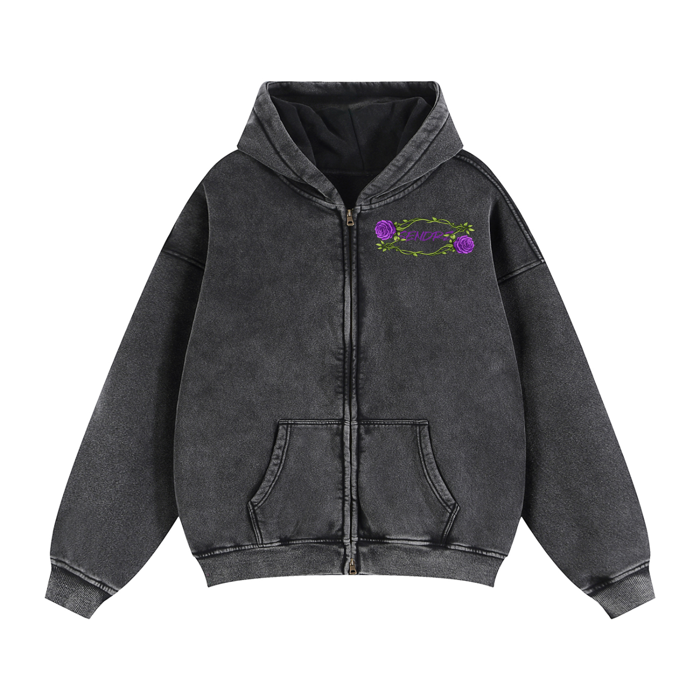 Zip-Through Boxy Fleece Hoodie