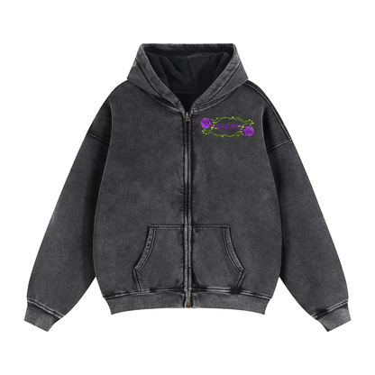 Zip-Through Boxy Fleece Hoodie